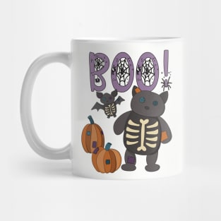 Boo Halloween Bat and Cat Mug